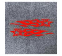 Flame Star Motorcycle Car Sticker Fuel Tank Helmet Reflective Waterproof Vinyl Decal(Red)