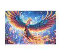 Flame Starry Blue Phoenix 1000 Piece Jigsaw Puzzle for Adults Teens Vibrant Fantasy Animals Dorm Room Decor Study Break Challenging Puzzle Great Gift for College 1000 PCS