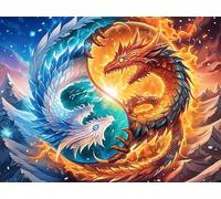 Flame Starry Blue Phoenix 1000 Piece Premium Jigsaw Puzzle Animal Pet Adult Jigsaws Brain Training Hobby Home Decor Winter Gift Unique Shaped Eco Friendly Material 1000 PCS/75x50cm
