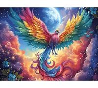 Flame Starry Blue Phoenix 300 Pieces Set Premium Jigsaw Puzzle Animal Pet Teen Fans 14-18 Yrs Logic Skill Leisure Adventure Valentines Gift Creativity & Gift Giving 300 PCS/40x28cm