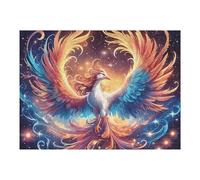 Flame Starry Blue Phoenix 500 Piece Jigsaw Puzzle for All Ages Wildlife Idea Spooky Fun High Resolution Print Home Decor Stress Relief 500 PCS