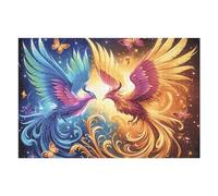 Flame Starry Colorful Phoenix 1000 Piece Jigsaw Puzzle for Adults Animal Pet Weekend Hobby Creative Challenge No Duplicate Pieces Ideal Retirement Gift 1000 PCS