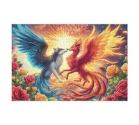 Flame Starry Golden Phoenix 1000 Piece Jigsaw Puzzle for Adults Teens Vibrant Fantasy Animals Dorm Room Decor Study Break Challenging Puzzle Great Gift for College 1000 PCS