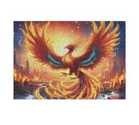Flame Starry Golden Phoenix 300 Piece Jigsaw Puzzle for Adults Animal Pet Jigsaw Home Office Decor Stress Relief Activity Colourful Challenge Perfect Present 300 PCS