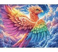 Flame Starry Golden Phoenix 500 Pc DIY Jigsaw Puzzle Radiant Whimsical Menagerie Puzzles for Adults Teens Hard Challenging Team Building Stress Reducing Autumn Rigid Cardboard 500 PCS