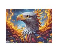Flame Starry Golden Phoenix 500 Piece Jigsaw Puzzle for Adults Wildlife Long Weekend Project Satisfying Challenge No Duplicate Pieces for Hobbyists 500 PCS