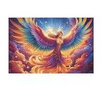 Flame Starry Red Phoenix 1000 Pc Classic Jigsaw Puzzle Wildlife Puzzle for Adults Hard Challenging Hobby Home Decor Poster High-grade Rigid Cardboard 1000 PCS
