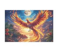 Flame Starry Red Phoenix 1000-piece Jigsaw Puzzle Bundle Animal Pet Family Puzzle Lovers Brain Training Mindful Activity Spring Rigid Cardboard 1000 PCS