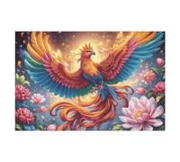 Flame Starry Red Phoenix 1000 Piece Jigsaw Puzzle for Adults Teens Wildlife Laundry Room Decor Boredom Buster Colourful Artwork Great Gift for 1000 PCS