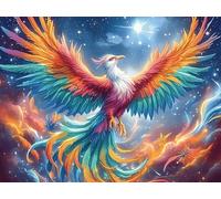Flame Starry Red Phoenix 1000 Piece Pack Classic Jigsaw Puzzle Animal Pet Couple Puzzle Partners Ultra Difficult Wall Decor Easter New Year Gift Thick Paperboard 1000 PCS/75x50cm