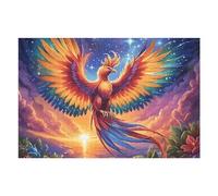 Flame Starry Red Phoenix 1000 Piece Pack DIY Jigsaw Puzzle Wildlife Collectors Cognitive Development Educational Decorative Puzzle Gifts for Adults High-grade Cardboard 1000 PCS
