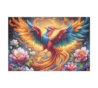 Flame Starry Red Phoenix 1000 Piece Premium Jigsaw Puzzle Animal Pet Adult Jigsaws Brain Training Hobby Home Decor Winter Gift Unique Shaped Eco Friendly Material 1000 PCS