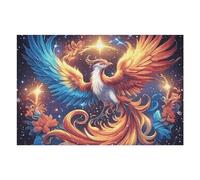 Flame Starry Red Phoenix 1000 Piece Premium Jigsaw Puzzle Animal Pet Adult Jigsaws Brain Training Hobby Home Decor Winter Gift Unique Shaped Recycled Cardboard 1000 PCS
