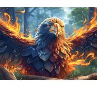 Flame Starry Sky Bald Eagle Close Up 1000 Piece Premium Jigsaw Puzzle Colorful Fantasy Wildlife For Men Educational Decompression Adults Anxiety Memory Care Mothers Valentines Creativity Gift Giving