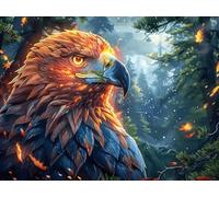 Flame Starry Sky Bald Eagle Close Up 500 Piece Premium Jigsaw Puzzle Magical Cosmic Creatures For Men Educational Decompression Adults Anxiety Memory Care Mothers Valentines Premium Cardboard 500 PC