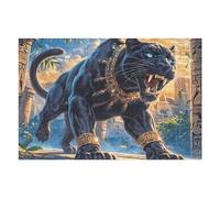 Flame Starry Sky Black Panther 1000 Piece Jigsaw Puzzle for All Ages Animal Pet Idea Spooky Fun High Resolution Print Home Decor Stress Relief 1000 PCS