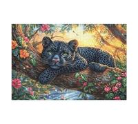 Flame Starry Sky Black Panther 1000 Piece Pack Classic Jigsaw Puzzle Radiant Whimsical Menagerie Couple Puzzle Partners Ultra Difficult Wall Decor Easter New Year Gift Thick Paperboard 1000 PCS