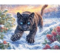 Flame Starry Sky Black Panther 300 Piece Complete Jigsaw Puzzle Set Animal Pet Teens Beginners Educational Challenge Puzzle Fans Group Play Anniversary Fathers Thick Cardboard 300 PCS