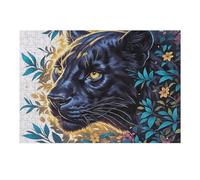 Flame Starry Sky Black Panther 300 Piece Jigsaw Puzzle for Adults Teens Fantastic Beasts Laundry Room Decor Boredom Buster Colourful Artwork Great Gift for 300 PCS