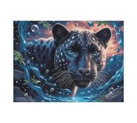 Flame Starry Sky Black Panther 500 Piece Pack DIY Jigsaw Puzzle Fantastic Beasts Collectors Cognitive Development Educational Decorative Puzzle Gifts for Adults High-grade Cardboard 500 PCS