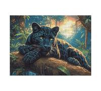 Flame Starry Sky Black Panther 500 Pieces Set Classic Jigsaw Puzzle Fantastic Beasts Couple Puzzle Partners Mind Relaxation Wall Decor Easter New Year Recycled Cardboard 500 PCS