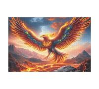 Flame Starry Sky Flying Bald Eagle 1000 Piece Complete Jigsaw Puzzle Set Wildlife Teens Beginners Educational Challenge Puzzle Fans Group Play Anniversary Fathers Thick Cardboard 1000 PCS