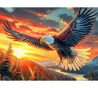 Flame Starry Sky Flying Bald Eagle 1000-piece Jigsaw Puzzle Bundle Magical Cosmic Creatures Family Puzzle Lovers Brain Training Mindful Activity Spring Paperboard Creativity & Gift Giving 1