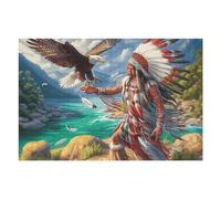 Flame Starry Sky Flying Bald Eagle 1000 Piece Jigsaw Puzzle for Adults Teens Fantastic Beasts Jigsaw Post Exam Relaxation Challenging Design Great Gift for Students Stress Reliever 1000 PCS