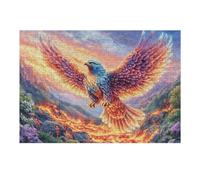 Flame Starry Sky Flying Bald Eagle 300 Piece Jigsaw Puzzle for Adults Doll Animal Pet Jigsaw Creative Gift for Loved Ones Family Activity Challenging Design Stress Relief Pastime 300 PCS