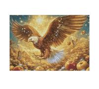 Flame Starry Sky Flying Bald Eagle 300 Piece Jigsaw Puzzle for Adults Teens Fantastic Beasts Mental Workout Stress Reduction Vibrant Artwork Idea 300 PCS