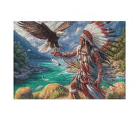 Flame Starry Sky Flying Bald Eagle 300 Pieces Jigsaw Puzzles Fantastic Beasts For Men Educational Decompression Adults Anxiety Memory Care Mothers Valentines Premium Cardboard 300 PCS