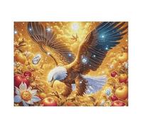 Flame Starry Sky Flying Bald Eagle 500 Piece Jigsaw Puzzle for Adults Fantastic Beasts Weekend Hobby Creative Challenge No Duplicate Pieces Ideal Retirement Gift 500 PCS