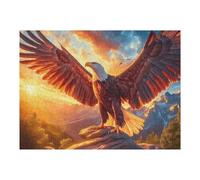 Flame Starry Sky Flying Bald Eagle 500 Piece Jigsaw Puzzle for Adults Teens Animal Pet Laundry Room Decor Boredom Buster Colourful Artwork Great Gift for 500 PCS