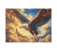 Flame Starry Sky Flying Bald Eagle 500 Piece Jigsaw Puzzle for All Ages Fantastic Beasts Birthday Party Activity Group Fun High Resolution Print Home Decor Entertainment 500 PCS