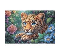 Flame Starry Sky Leopard 1000 Piece Jigsaw Puzzle for Adults Radiant Whimsical Menagerie Solo Leisure Time Challenging Fun No Dust Pieces Great Gift for Puzzle Enthusiasts 1000 PCS