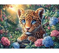 Flame Starry Sky Leopard 300 Piece Complete DIY Jigsaw Puzzle Dreamy Scenic Fauna Collectors Mind Relaxation Educational Decorative Puzzle Gifts for Adults Recycled Cardboard 300 PCS