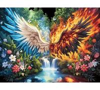 Flame Starry Sky Phoenix 500 Piece Count Premium Jigsaw Puzzle Magical Cosmic Creatures For Adults Teens 14+ Concentration Training Indoor Game Family Game Night 500 PCS/52×38cm