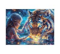 Flame Starry Sky Tiger 500 Pieces Set Premium Jigsaw Puzzle Splendid Celestial Critters Teen Fans 14-18 Yrs Logic Skill Leisure Adventure Valentines Gift Creativity & Gift Giving 500 PC