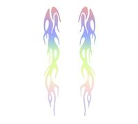 Flame Stickers - Reflective Vinyl Decal Set Motorcycle Car Graphics | Waterproof Auto Styling Side Body Trim Decorative Strip Racing Aesthetic Modification Helmet Bike Scooter Enhancement