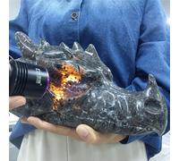 Flame Stone Carved Dragon Skull Quartz Crystal Home Office Decoration Decor(Size:7-8cm)