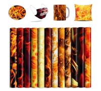 Flame Sublimation Transfer Ink Sheets Bundle for Cricut Mug Press, Infused Ink Paper for Sublimation,12Pcs 12x12Inch Pre-Inked Sublimation Transfer Paper for Blanks