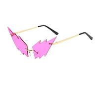 Flame Sunglasses Women men Trendy Rimless Party Cute Prom Glasses Novelty Fire Flame Eyewear Lightly Tinted