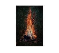 Flame Sword Art Print Fantasy Wall Decor Fire And Steel Illustration Unique Artwork for Home Adventure Theme Poster Decorative Wall Art for Living Room Gift 24x36inch(60x90cm) Unframed