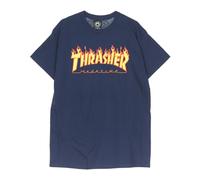 Flame Tee Navy/Yellow Mens T-Shirt - male - Thrasher - T-Shirts - Blue - L - Tops L