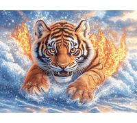 Flame Tiger 1000 Piece Premium Jigsaw Puzzle Magical Cosmic Creatures Adult Jigsaws Educational Game Hobby Home Decor Winter Gift Durable Wooden Cardboard 1000 PCS/75x50cm