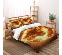 Flame Tiger Bedding Set Theme Bedspread Animal Themes Wildlife Duvet Cover Set Microfiber Comforter Cover Suitable for Family,couple,children Pillowcase Double（200x200cm）