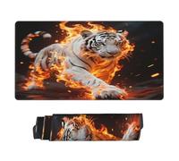 Flame Tiger Mouse Pad Extra Large Rubber Mousepads for Office Gaming Home 15.8 x 29.5 Inch