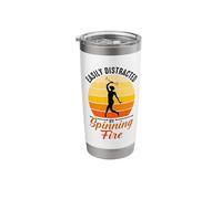 Flame Twirling Design for a Fire Dancer Stainless Steel Insulated Tumbler