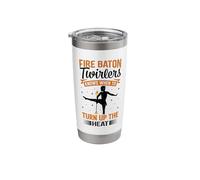 Flame Twirling Design for a Fire Dancer Stainless Steel Insulated Tumbler
