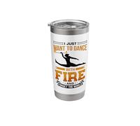 Flame Twirling Design for a Fire Dancer Stainless Steel Insulated Tumbler